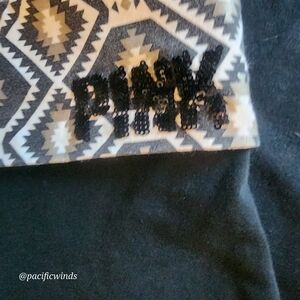 PINK Victoria's Secret Black Pants with Geometric Waistband